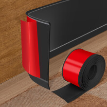 Vinyl Baseboard Molding Trim 10cm x 18.3m Peel and Stick Baseboard Trim Flexible PVC Cove Base Moulding Self-Adhesive Trim for Garage Bathroom