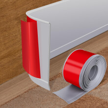 Vinyl Baseboard Molding Trim 10cm x 30.5m Peel and Stick Baseboard Trim Flexible PVC Cove Base Moulding Self-Adhesive Trim for Garage Bathroom