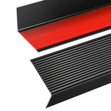 Orechic Black 36" Metal Stair Nosing, Heavy-Duty Aluminum Self-Adhesive Stair Edge Protector for Indoor/Outdoor Stairs, Non-Slip Tread Cover
