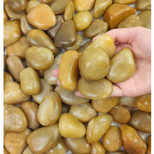FANTIAN 18 Kgs Yellow Stones for Garden, 3-5cm Polished Pebbles Rocks