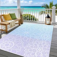 Enyhom Large Outdoor Rug Waterproof, Reversible Plastic Straw Garden Mat Easy Cleaning