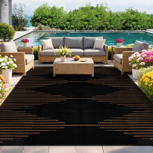 IMIYOKU Outdoor Rug for Patio Waterproof 270x365cm Reversible Large Outdoor Rug, Portable Plastic Straw Garden Rugs Carpet for Camping RV Backyard