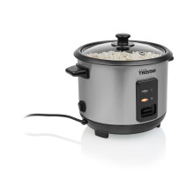 Tristar Stainless Steel Rice Cooker, 1 L Capacity, Keep-Warm Function and Steam Tray, RK-6144BS