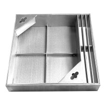 NATOTELA Side Drainage Manhole Cover 300x300mm Stainless Steel Recessed Manhole Cover and Frame Square Heavy Duty Embedded Invisible Decorated
