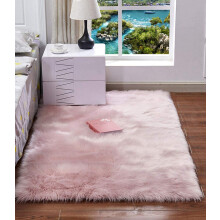 HARESLE Faux Fur Rug,Pink Area Carpet,Fluffy Rugs for Bedroom,Shaggy Rugs Living Room,Non Slip Bedside Rug,Large Carpet for Lounge Room,Large