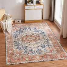 CHOSHOME Machine Washable Rugs for Living Room Large Vintage Area Rugs for Bedroom Soft Short Pile Rugs Non Slip Carpet Oriental Rug for Kitchen