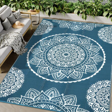 Famibay Large Outdoor Rugs for Garden Waterproof Reversible Outdoor Rug 180 x 270 cm Plastic Straw Rugs Patio Carpet UV Resistant Portable Indoor
