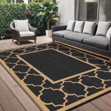 GENIMO Outdoor Rug 275 x 365 cm – Large Waterproof Reversible Garden Rug, Washable Plastic Carpet for RV, Patio, Camping, Picnic, Deck, Camper
