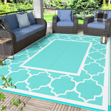 GENIMO Outdoor Rug Garden Rugs Waterproof Reversible Plastic Carpet, Washable Large Outdoor Rug for RV, Patio, Camping, Picnic, Deck, Camper