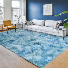 INSPIRE HOMEWARE Rugs Living Room Large 200x290 cm Soft Fluffy Tie Dye Teal Area Rugs for Bedroom Non Shedding Modern High Pile Carpet for Lounge