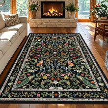 TUKDAK Rugs for Living Room Non Slip 120x180cm, Black Animal Washable Bedroom Rugs