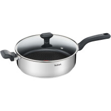 Tefal Comfort Max 26cm Stainless Steel Saute Pan, Durable Non-Stick Pan with Thermo-Spot Heat Indicator, Induction Compatible Base