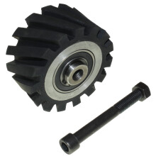 100 x 50 mm Rubber Contact Wheel Belt Grinder Tooth Surface Aluminium Core with 12 mm Shaft Ready for Assembly