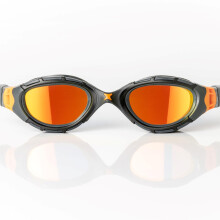 Zoggs Predator Flex Adult Swimming Goggles | Titanium Mirror Lens, Anti-Fog, UV Protection, Quick-Adjust Strap, Curved 180 Vision