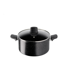 Tefal Titanium Stone Stewpot 24 cm, High-Performance Non-Stick Durable Coating, Metal Safe, All Hobs Including Induction, Thermo-Signal, Black