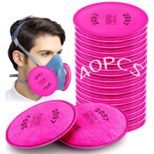 20 Pairs (40PCS) 2097 Pink Filter Cotton for Respirator Mask, Gas Mask Replacement Filter Compatible with 6000,6200,6800 Dust Mask, Against Dust