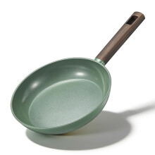 MSMK 24cm Green Ceramic Non-Stick Frying Pan, Non Stick Frying Pan for All Hobs, Induction Hob Compatible, PTFE PFOA PFAS Free, Heat-Resistant Handle
