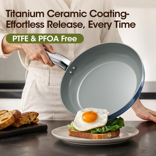 stackbear Ceramic Non Stick Frying Pan Set 20/24/28cm, Stackable Design 2