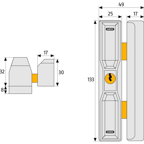 Abus ABUS DF88W AL0125 317231 Simultaneous-Locking Window Lock 2