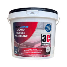 3C Sealants Liquid Jacket Liquid Rubber Membrane – 6kg Grey | Ready-to-Use Waterproofing Sealer | Highly Elastic Polymer for Roofs, Walls, Basements