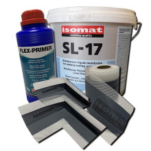 WATERPROOFING TANKING KIT 5m2,TANKING KIT FOR WETROOMS/SHOWER CORNERS (5KG Membrane, 5m tape, 1ltr Primer, 2inner corners)