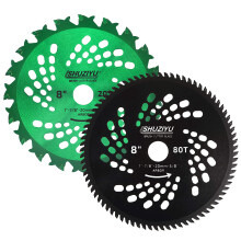 LSHUZIYU, 205mm-20T-80T, 2pcs-Set. Arbor 25.4mm with 22.23-20-16mm Washer, Carbide Tip, Brush Cutter Blade, Trimmer Weed Blade.