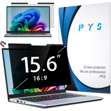 PYS Magnetic Privacy Screen Filter for 15.6 Inch 16:9 Laptop - Detachable Computer Screen Privacy Shield, Anti-Glare Blue Light