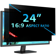 STARY 2 Pack Computer Privacy Screen Filter 24 Inch for 16:9 Widescreen Monitor, Removable Anti Glare Blue Light UV-Blocking Screen Protector for