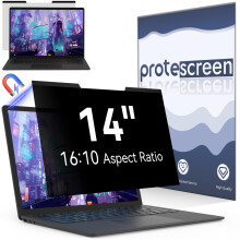 Magnetic Laptop Privacy Screen 14 Inch for 16:10 Computer Monitor, 14" Removable Anti Glare Protector Blue Light Filter Shield Film Compatible with
