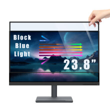 PYS 23.8" Blue Light Blocking Screen Protector for Computer Monitor Removable 16:9 Aspect Ratio 23.8 inch Anti Blue Light Anti Glare Filter Easy on/o