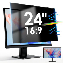 SOPPY 24 inch Hanging Computer Privacy Screen Protector Shield for 16:9 Widescreen Monitor Desktop PC, Anti Glare Eye Protection Removable Filter