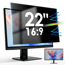 SOPPY 22 inch Hanging Computer Privacy Screen Protector Shield for 16:9 Widescreen Monitor Desktop PC, Anti Glare Eye Protection Removable Filter