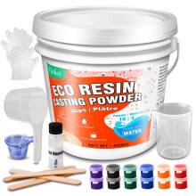 Eco Resin Casting Powders 4500g - Water Activated Plaster Powder, Easy Mixing & Self Leveling, Fast Cured 20-30 Minutes Demold
