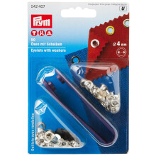Prym 542420 Eyelets and Washers brass 5.0 mm silver col