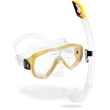 Cressi Single Lens Mask & Snorkel Set - Tempered Glass Diving Mask - Snorkel Set Adults for Pools & Sea
