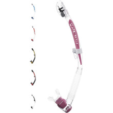 Cressi Itaca Ultra Dry Snorkel - Snorkel Dry for Free Diving and Snorkeling, Transparent/Pink, One Size, Unisex Adult