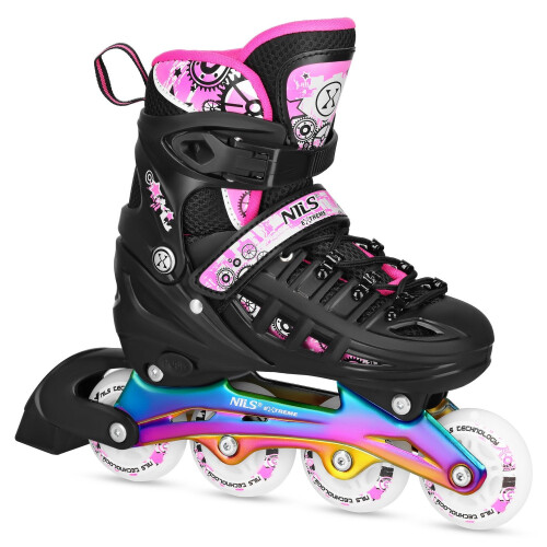 Inline-/Schlittschuhe, 4-in-1, Pink LED, Größe L (39-42) 1