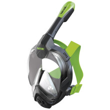 Seac Libera, New Generation Integrated Snorkeling Mask, Hypoallergenic Silicone, Quick Release, 4 Sizes, black/green, S/M