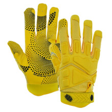 Seibertron G.A.R.G 2.0 Gel Filled Patented Anti-Impact Ultra-Stick Football Sports Receiver Gloves Youth Yellow XS