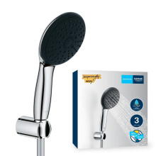 GROHE Vitalio Start 110 - Shower Set (Round 11 cm Hand Shower 3 Sprays: Rain, Jet & Massage, Anti-Limescale System, Shower Hose 1.75 m, Wall Holder)