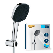 GROHE Vitalio Comfort 110 - Shower Set (Square 11 cm Hand Shower 3 sprays: Rain, Jet and Massage, Shower Hose 1.75 m, Wall Holder, Water Saving)