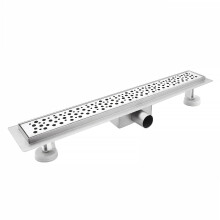 sunrik Shower Drain 120 cm Bubble Shower Drain Extra Flat Stainless Steel Floor Drain Complete Set with Siphon Hair Strainer