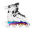 Inline-/ijsschaatsen, 4-in-1, witte led, maat L (39-42) 3
