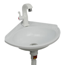 Colour Plastic Wash Basin, Small Corner Hand Sink, Wall Sink, Plastic, Mini Sink, Motorhome Washbasin, Sink for Garden, Camping, Cellar