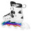 Inline-/ijsschaatsen, 4-in-1, witte led, maat L (39-42) 4