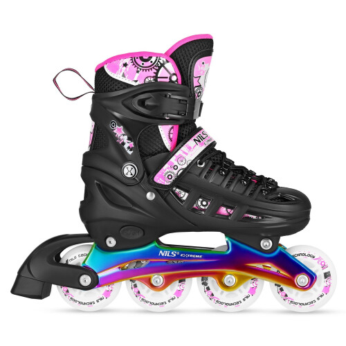 Inline-/Schlittschuhe, 4-in-1, Pink LED, Größe S (31-34) 2