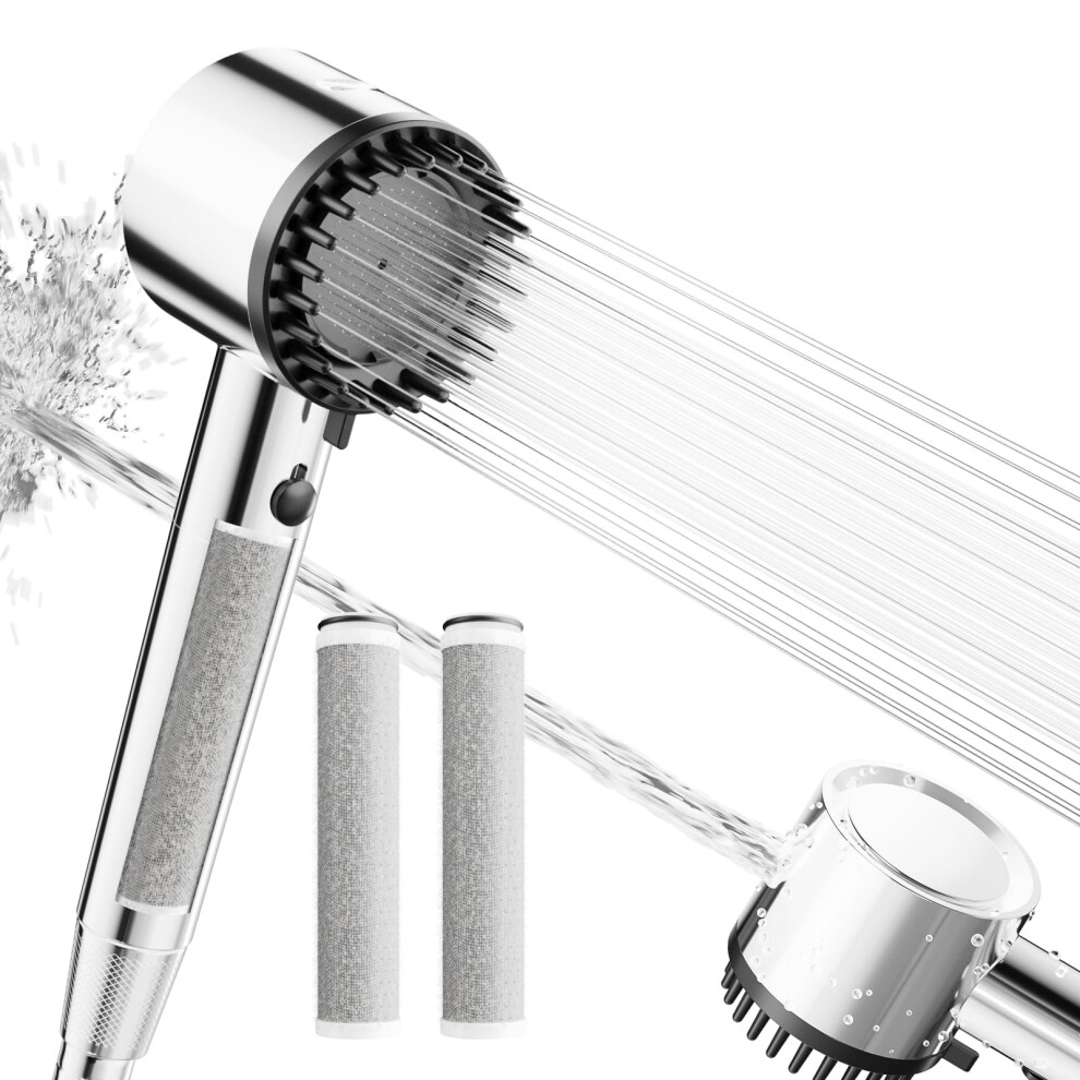 Cobbe Filter Shower Head And Hose With 3 Pack 2.0 Carbon Shower Filter, Hard Water High Pressure Shower Head With 20 Stage Filter 5051227987549