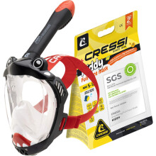 Cressi Kiddy Kids Full Face Snorkel Mask - Kids Snorkel Set with CO2-Safe Exhalation Valve - Soft Silicone Skirt & Swimming Mask Comfort