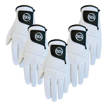 SAGE GEAR (Pack of 5) Men Premium Cabretta Leather Golf Gloves for All Weather Conditions - For Both Left and Right Handed Golfers