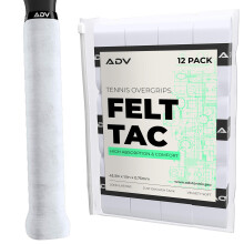 ADV Tennis Dry Overgrip - 12 Pack - Ultra Absorbent Grip Tape with Exclusive FeltTac Material for High Velvety Comfort - Pro Tested & Designed